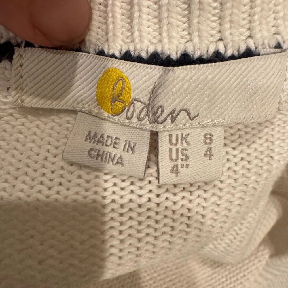 Boden Polka Dot Cream Sweater 100% Cotton - Picture 6 of 7